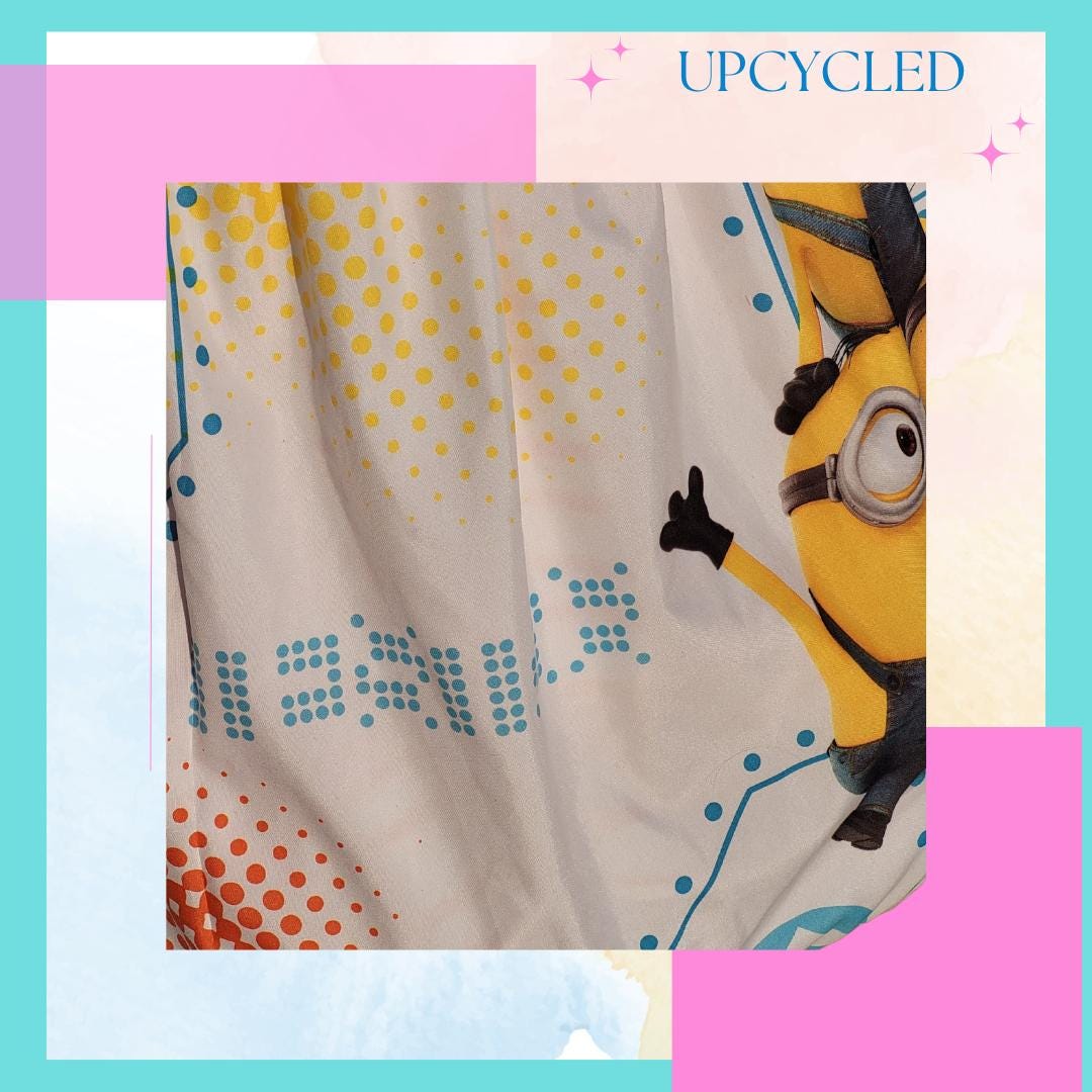 Disney Minions Ruffle Straps Open back with Tie A-line REVERSIBLE! 1X/2X