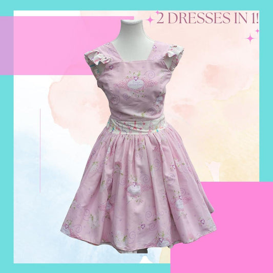 Disney Princess Ruffle Straps Open back with Tie A-line REVERSIBLE! SM/M