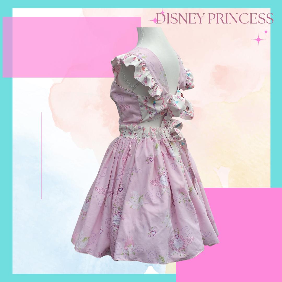Disney Princess Ruffle Straps Open back with Tie A-line REVERSIBLE! SM/M