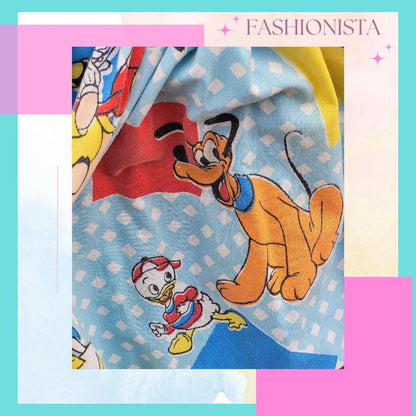 Disney Vintage Mickey & Friends Open back with Corset Tie A-line REVERSIBLE! L/XL