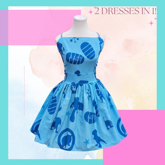 Disney Toy Story Open back with Corset Tie A-line REVERSIBLE! L/XL