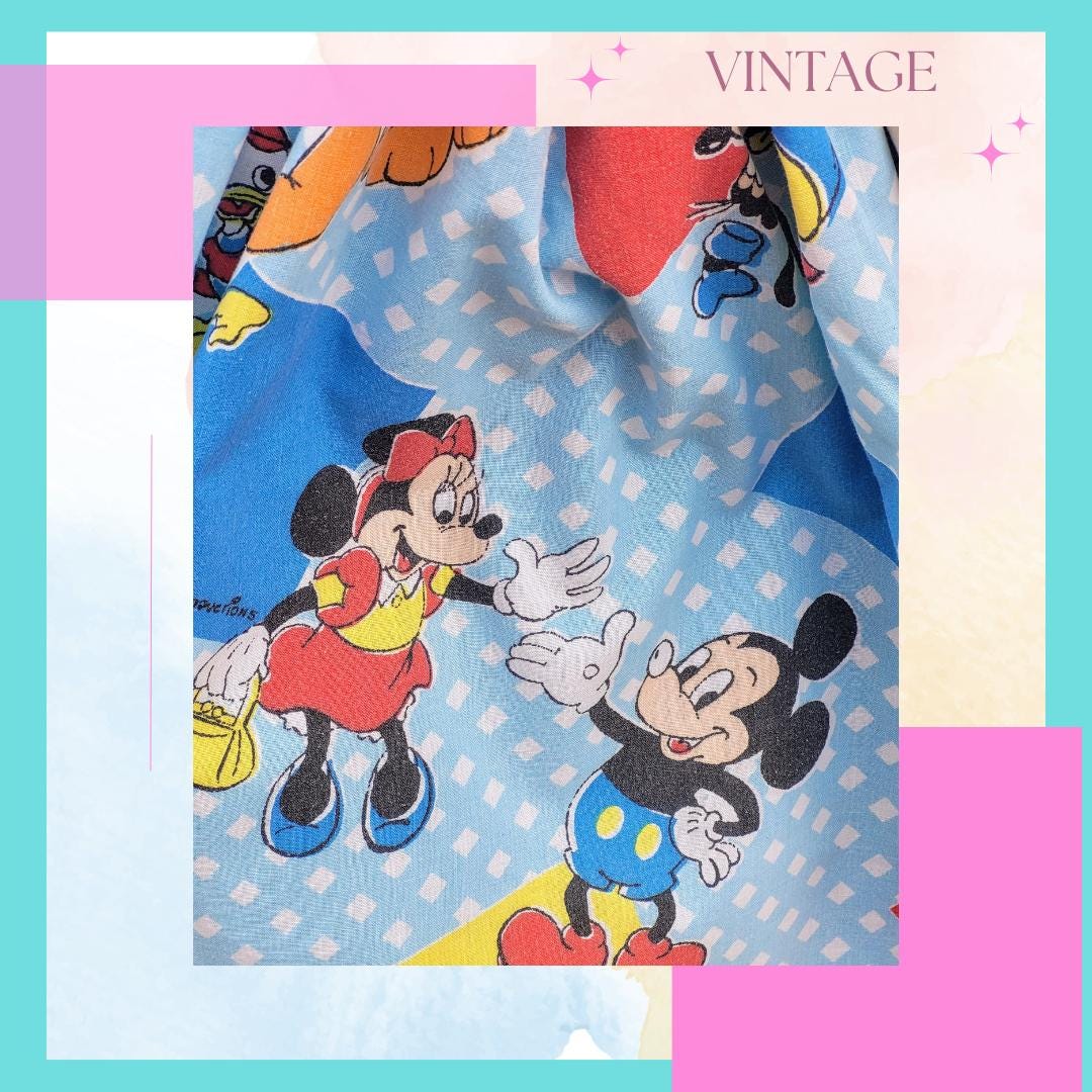 Disney Vintage Mickey & Friends Open back with Corset Tie A-line REVERSIBLE! L/XL
