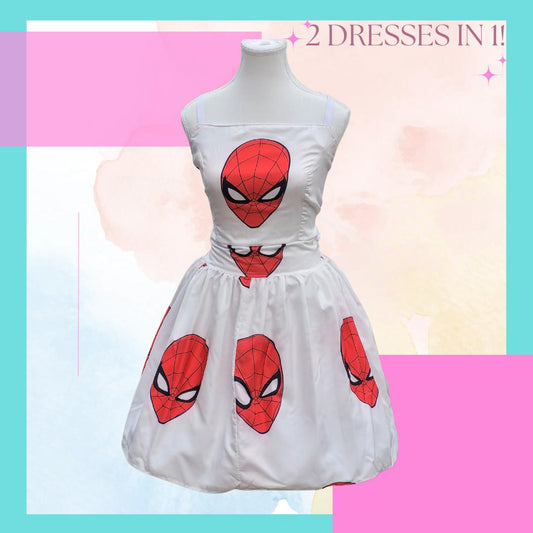 Spiderman Open back with Corset Tie A-line REVERSIBLE! L/XL
